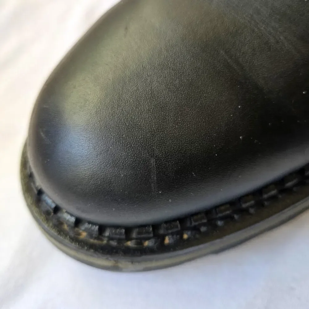 Georgia Boot Men's Black Leather Engineer Motor Bike Boots Eagle Detail Size 9